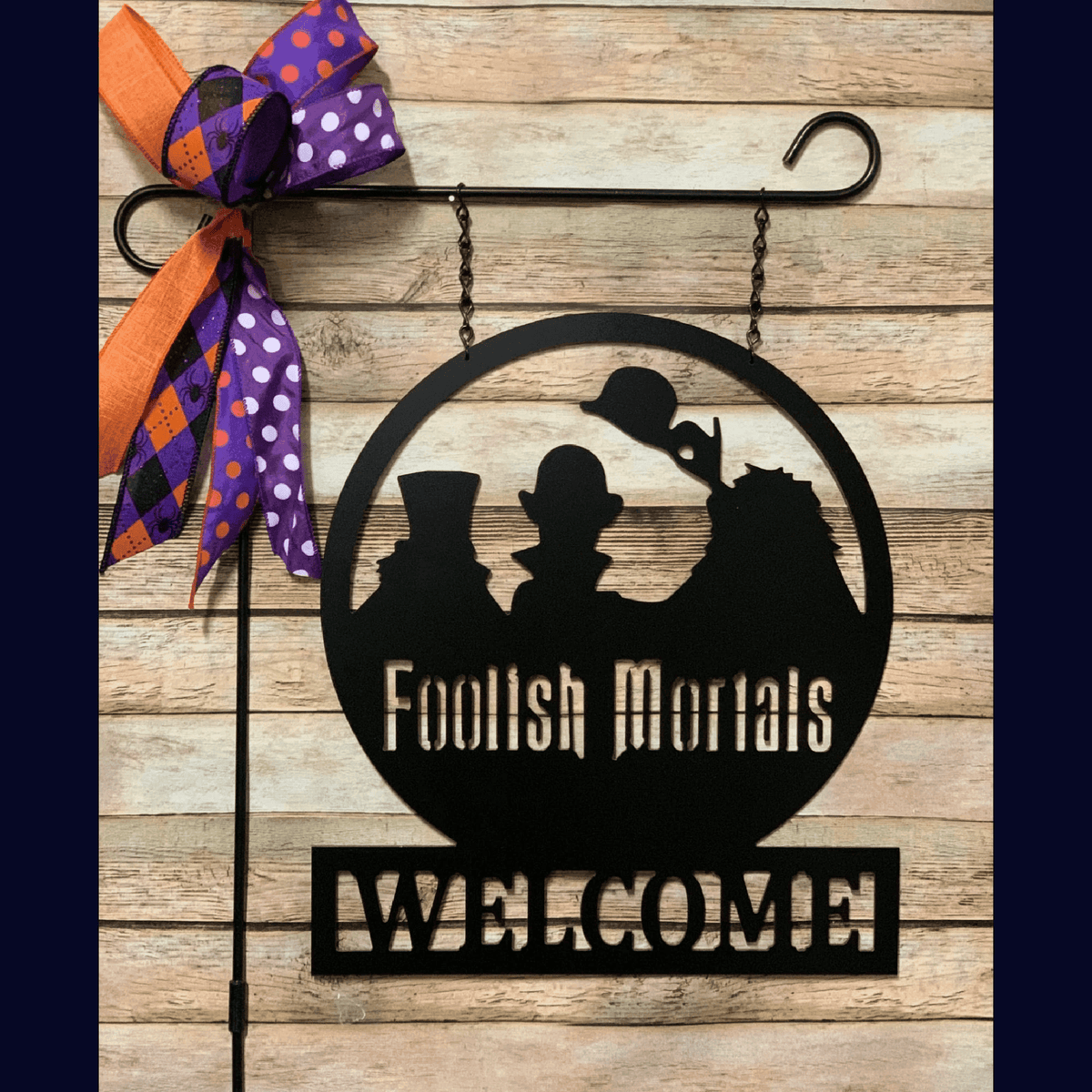 Haunted Mansion-inspired Welcome Foolish Mortals Yard Garden Sign Halloween Housewarming Gift Idea Hitchhiking Ghosts