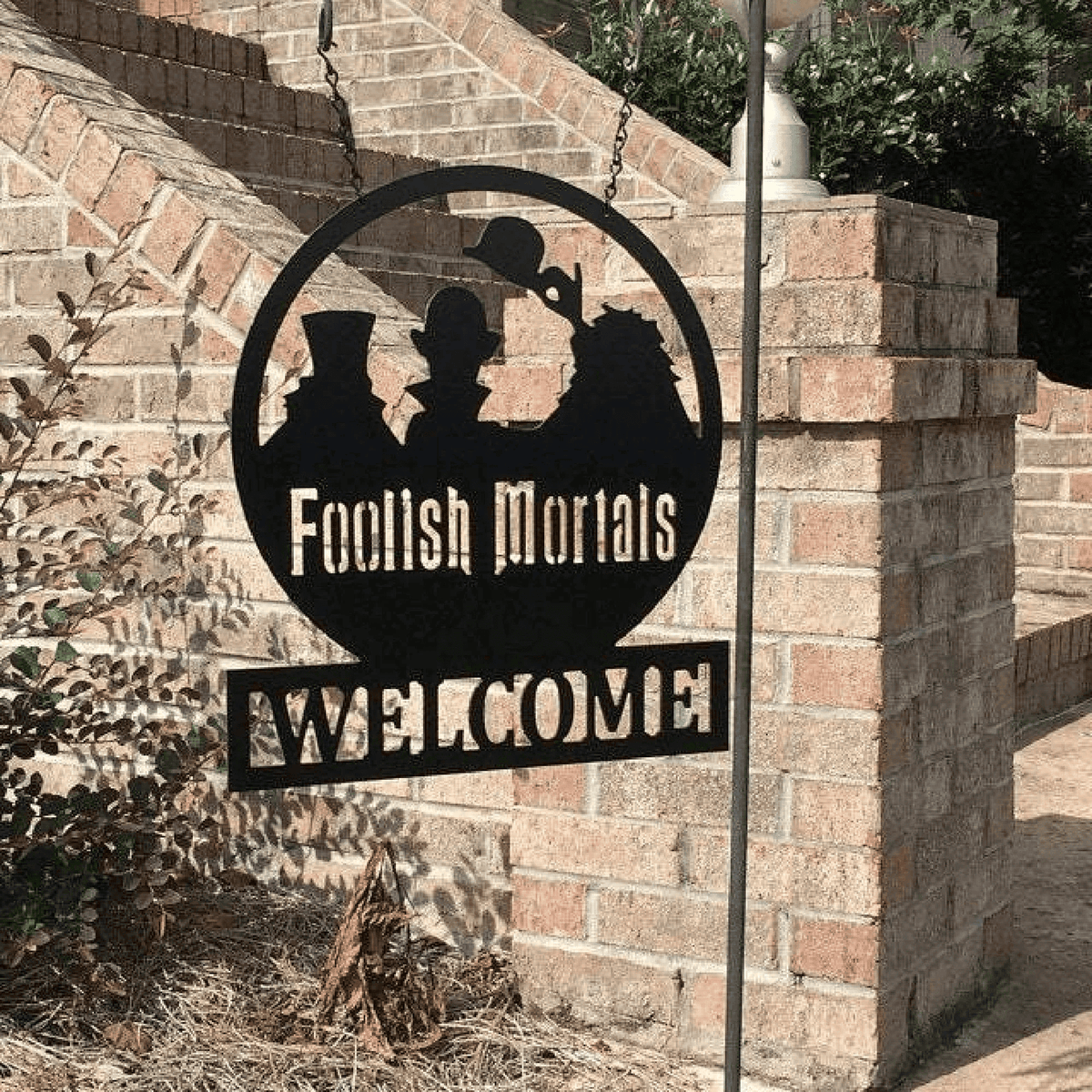 Haunted Mansion-inspired Welcome Foolish Mortals Yard Garden Sign Halloween Housewarming Gift Idea Hitchhiking Ghosts