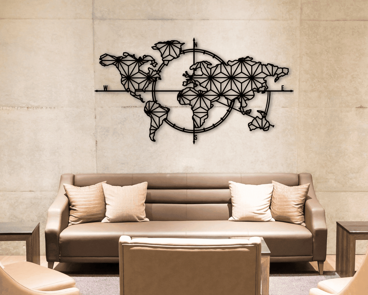 Metal World Map Wall Art Metal Wall Decor Metal Wall Art Weltkarte Housewarming Gift World Map Carte Du Monde Metal Wall
