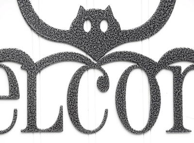 Halloween Bat Welcome Metal Sign - Silver Halloween Decor Halloween Bats Outdoor Sign Door Sign Wall Art