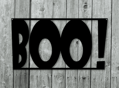Metal Boo! Sign Halloween Sign