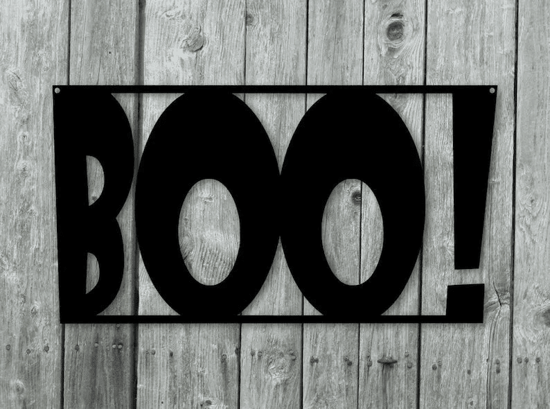 Metal Boo! Sign Halloween Sign
