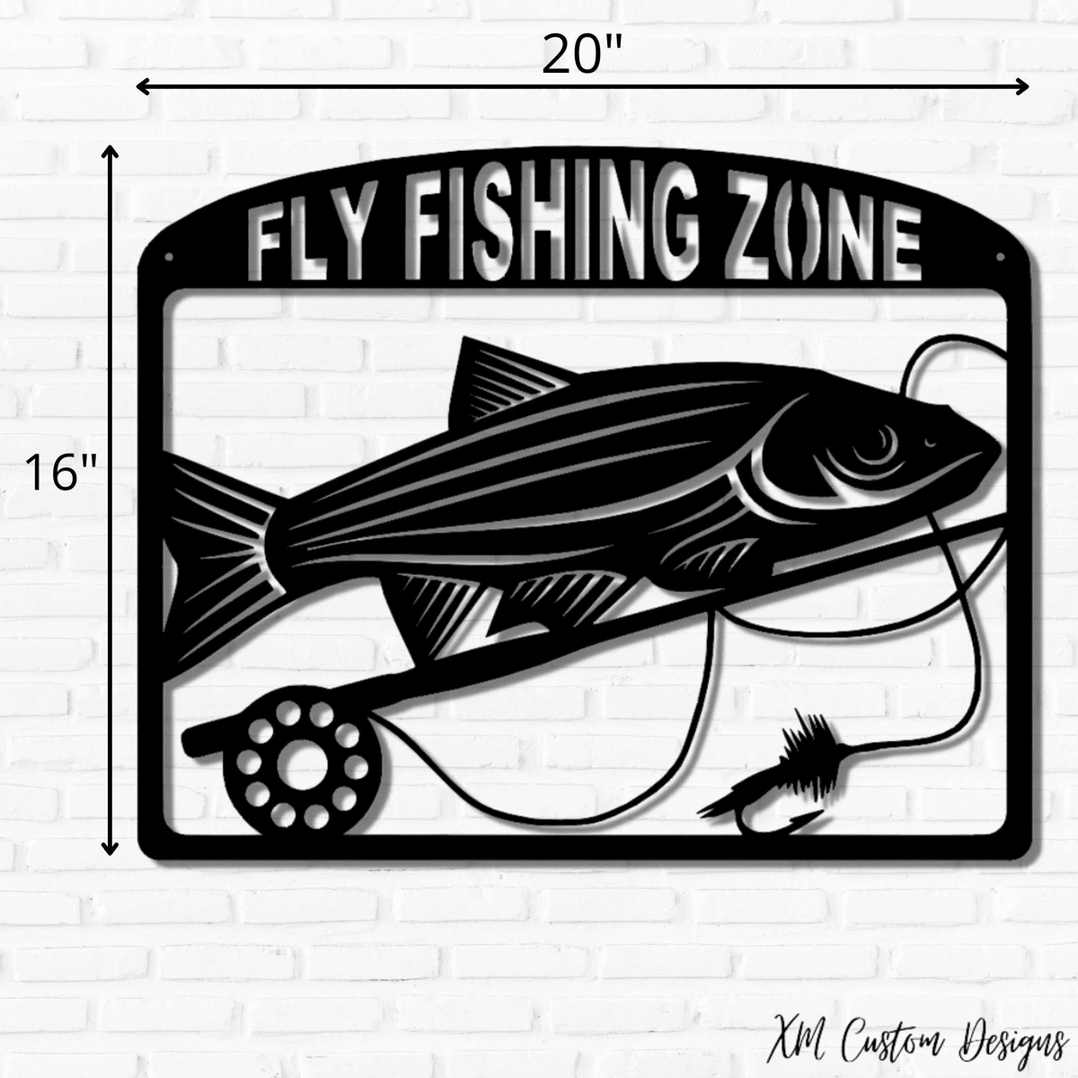 Fly Fishing Metal Sign Cottage Metal Wall Art Fisherman's Decor Trout Fishing Sign Fish Decoration Fly Fishing Pole