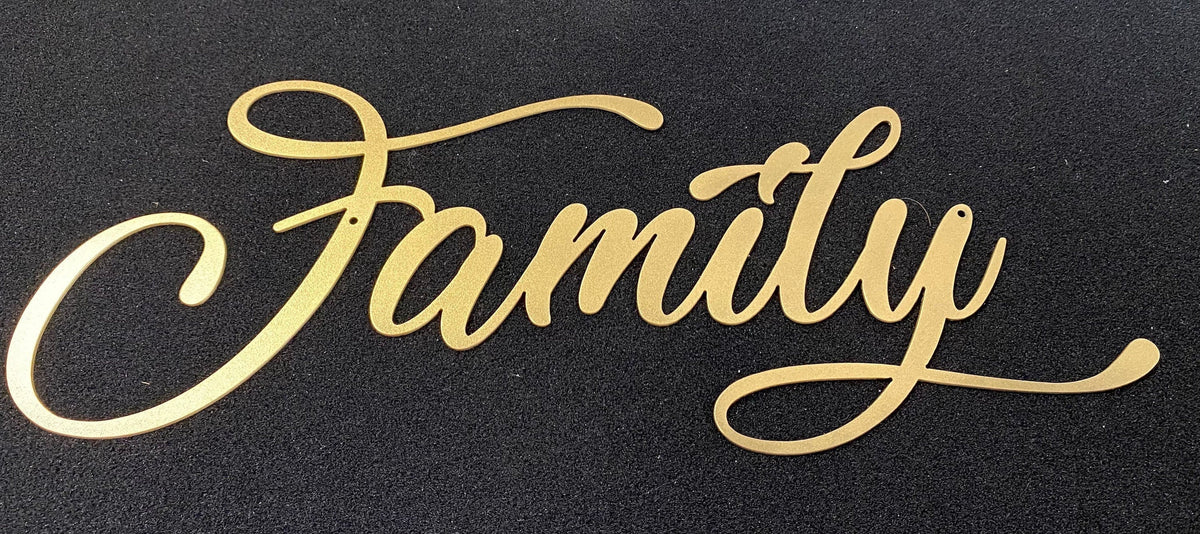 Family Script Metal Sign Family Metal Wall Sign Fall Decor Entryway Decor Housewarming Gift Thanksgiving Christmas