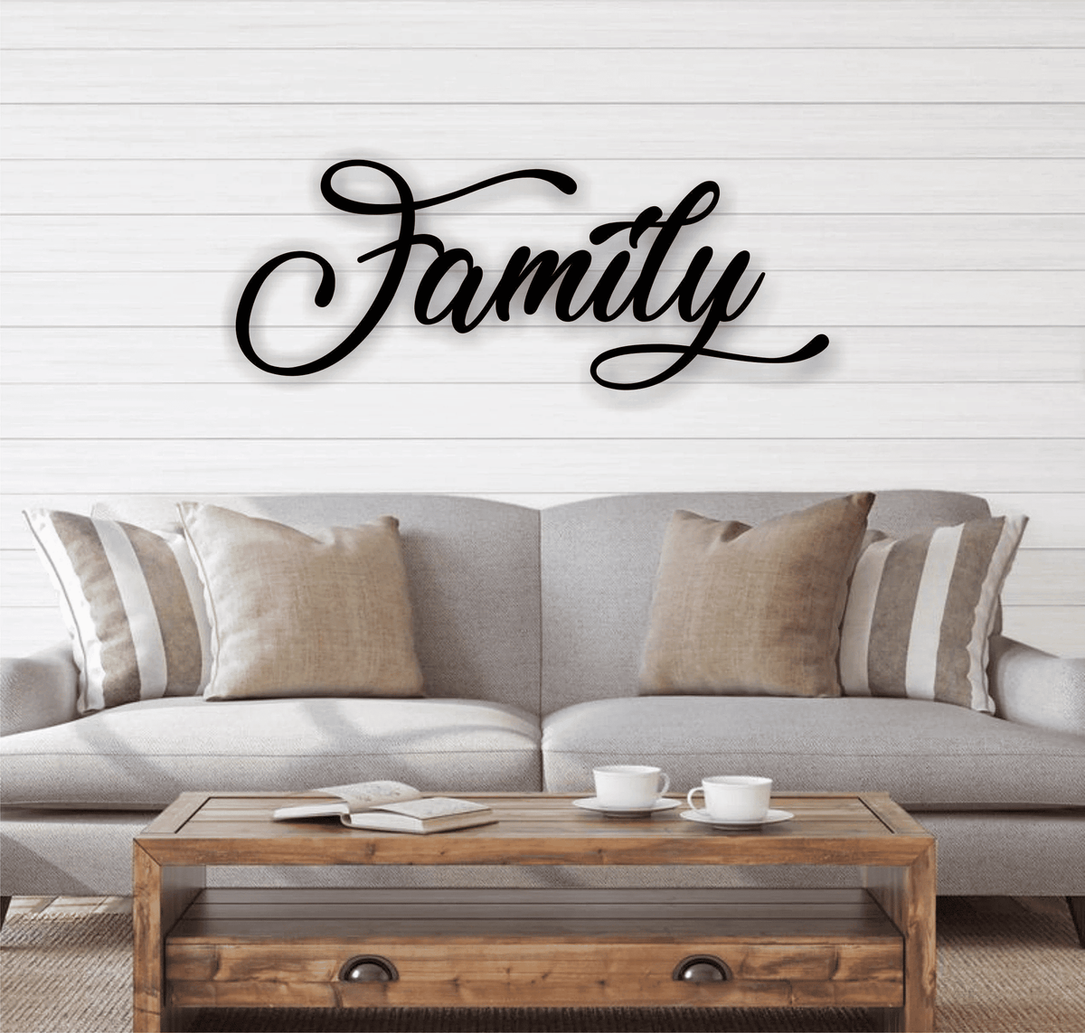 Family Script Metal Sign Family Metal Wall Sign Fall Decor Entryway Decor Housewarming Gift Thanksgiving Christmas