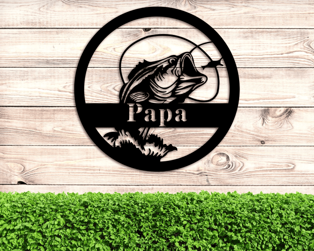 Father's Day Gift For Dad First Fathers Day Gift Custom Metal Sign Fishing Outdoor Home Decor Gift From Wife Gift From