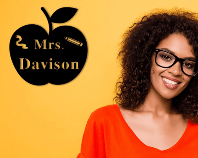 Teacher Gift Apple Sign For Teachers Gift For Teacher Classroom Decor Unique Teacher Gift Custom Metal Teacher Sign
