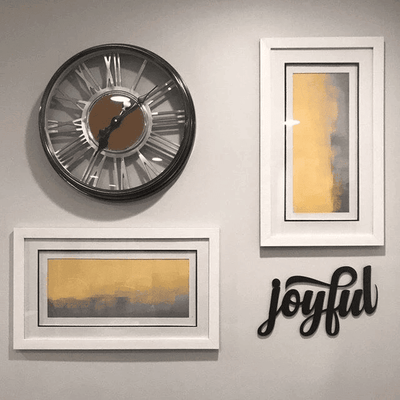 Joyful Script Metal Word Sign Rustic Metal Sign Cursive Farmhouse Decor Housewarming Gift Metal Wall Art Steel Word Art