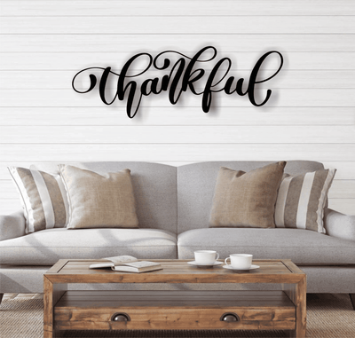 Thankful Metal Wall Sign Entryway Decor Living Room Decor Thanksgiving