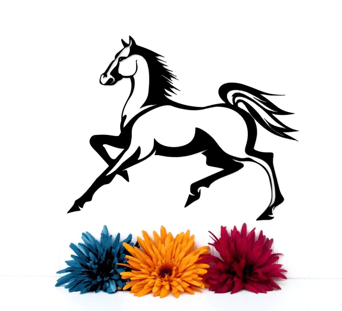 Horse Silhouette Metal Wall Art - Black Horse Art Horse Decor Horse Gifts For Girls Horse Metal Wall Decor