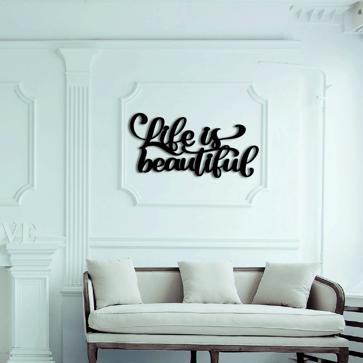 Life Is Beautiful Metal Words Wall Art Home Decor Wall Hanging Metal Letters Office Decor Housewarming Gift Minimalist