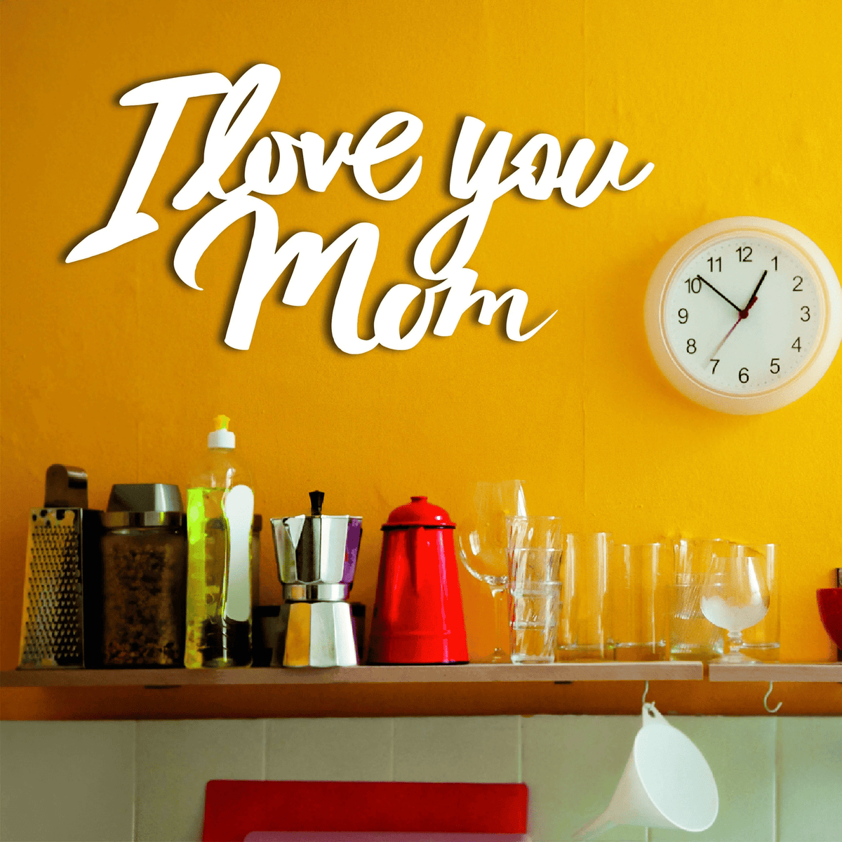 I Love You Mom Metal Wall Decor Gift For Mom Cut Metal Sign