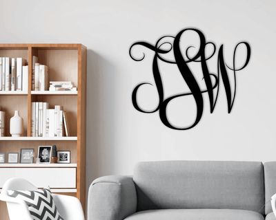 Initials Monogram Sign Metal Monogram Sign Nursery Decor Baby Shower Gift Gift For Newborns Metal Initials Sign Custom