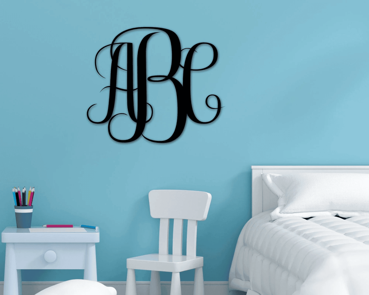 Initials Monogram Sign Metal Monogram Sign Nursery Decor Baby Shower Gift Gift For Newborns Metal Initials Sign Custom