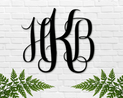 Initials Monogram Sign Metal Monogram Sign Nursery Decor Baby Shower Gift Gift For Newborns Metal Initials Sign Custom