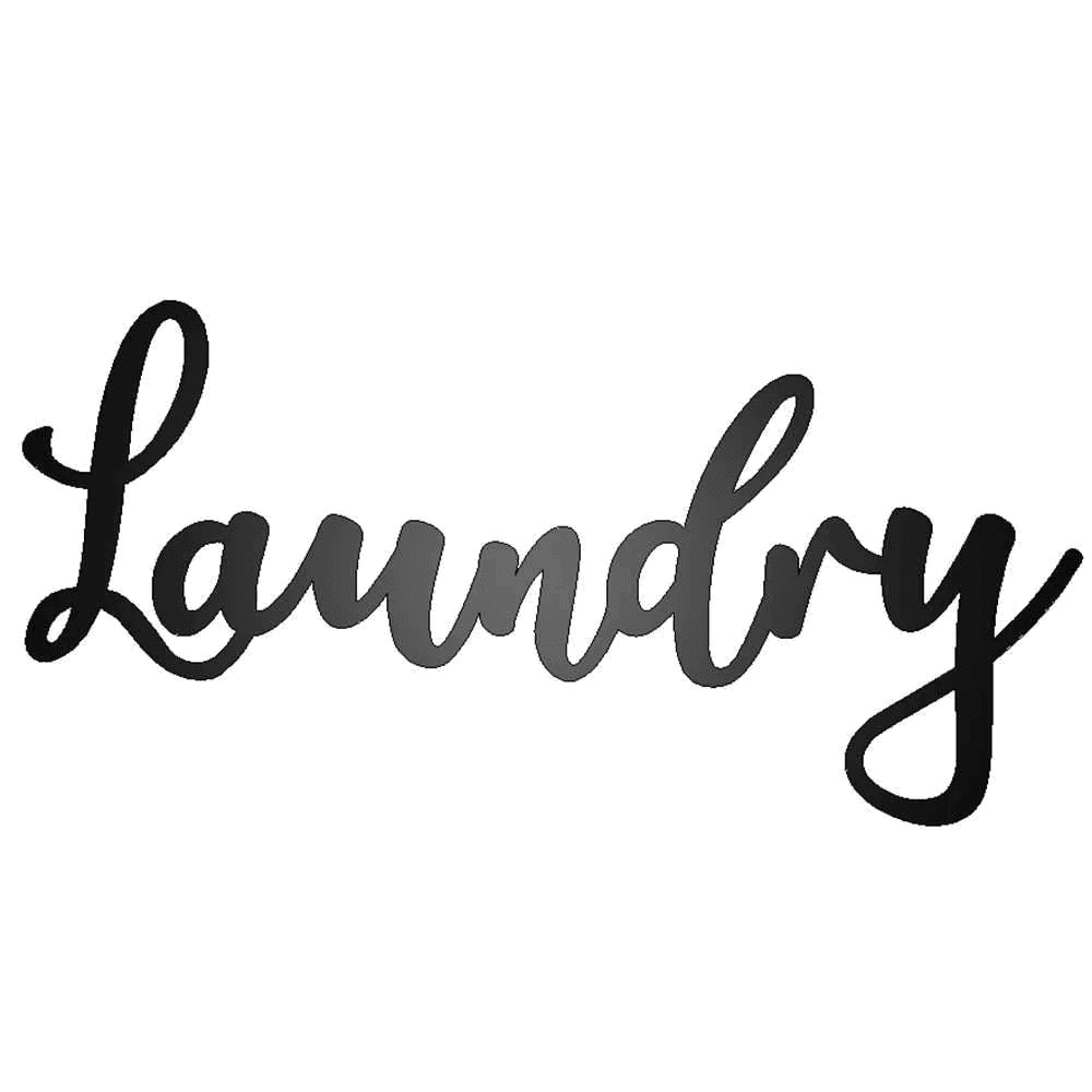 Laundry Metal Script Sign - Laundry Room Wall Decor - Script Metal Wall Art - Black Steel Script Sign - Housewarming