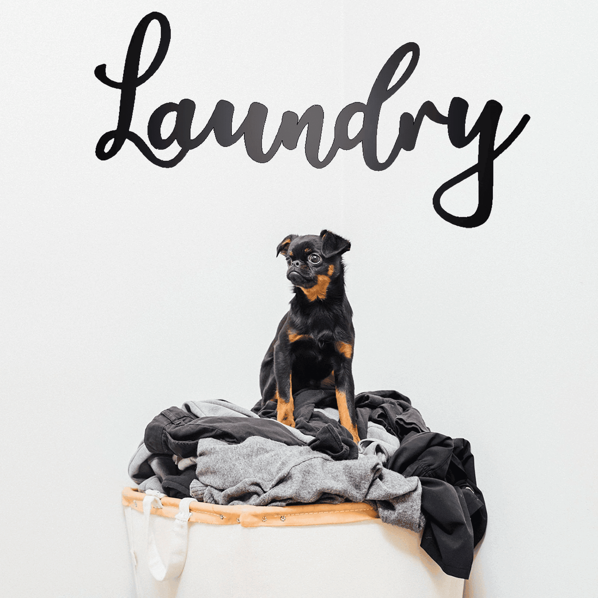 Laundry Metal Script Sign - Laundry Room Wall Decor - Script Metal Wall Art - Black Steel Script Sign - Housewarming