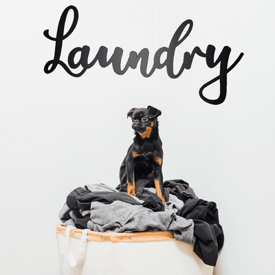 Laundry Metal Script Sign - Laundry Room Wall Decor - Script Metal Wall Art - Black Steel Script Sign - Housewarming