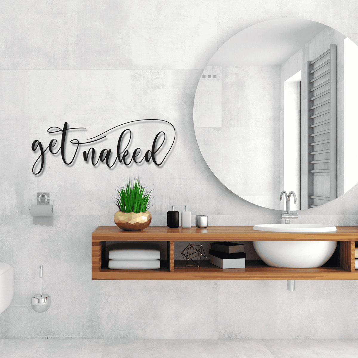 Valentine's Day Gift For Wife Get Naked Sign Metal Bathroom Decor Metal Wall Art Metal Wall Hanging Bedroom Decor