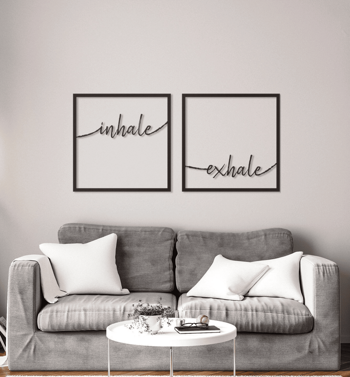 Motivation Quotes Wooden Wall Art, Inhale Exhale Print, Minimalist Decoration, Housewarming Interior Gifts, Affirmations Yoga Poster