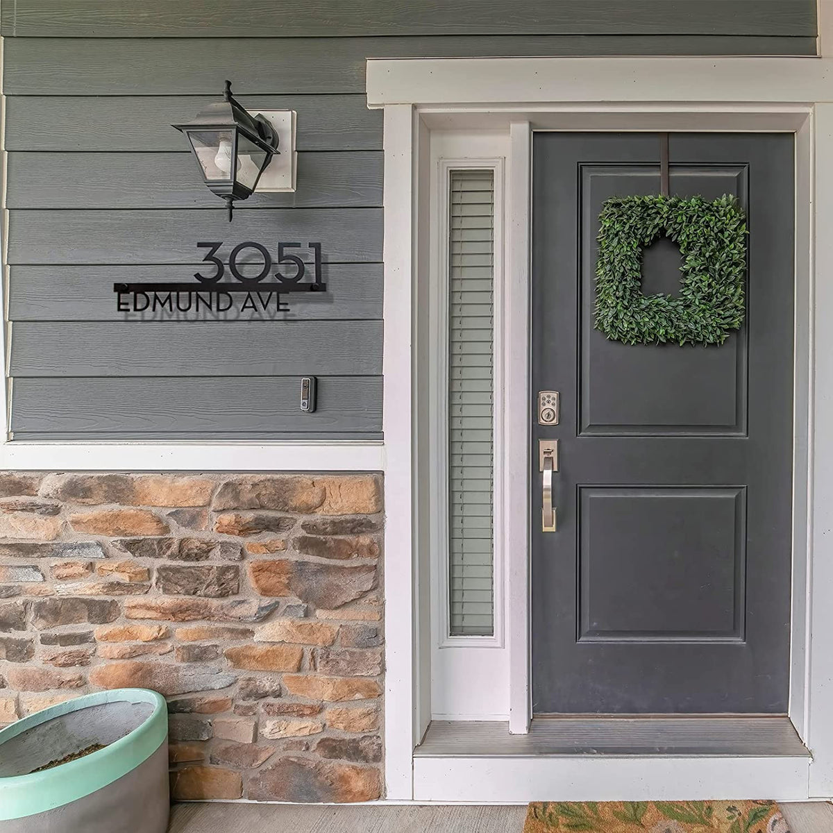 Custom House Numbers for Outside, Matte Black Address Sign Plaque, Modern House Number,Housewarming Gift