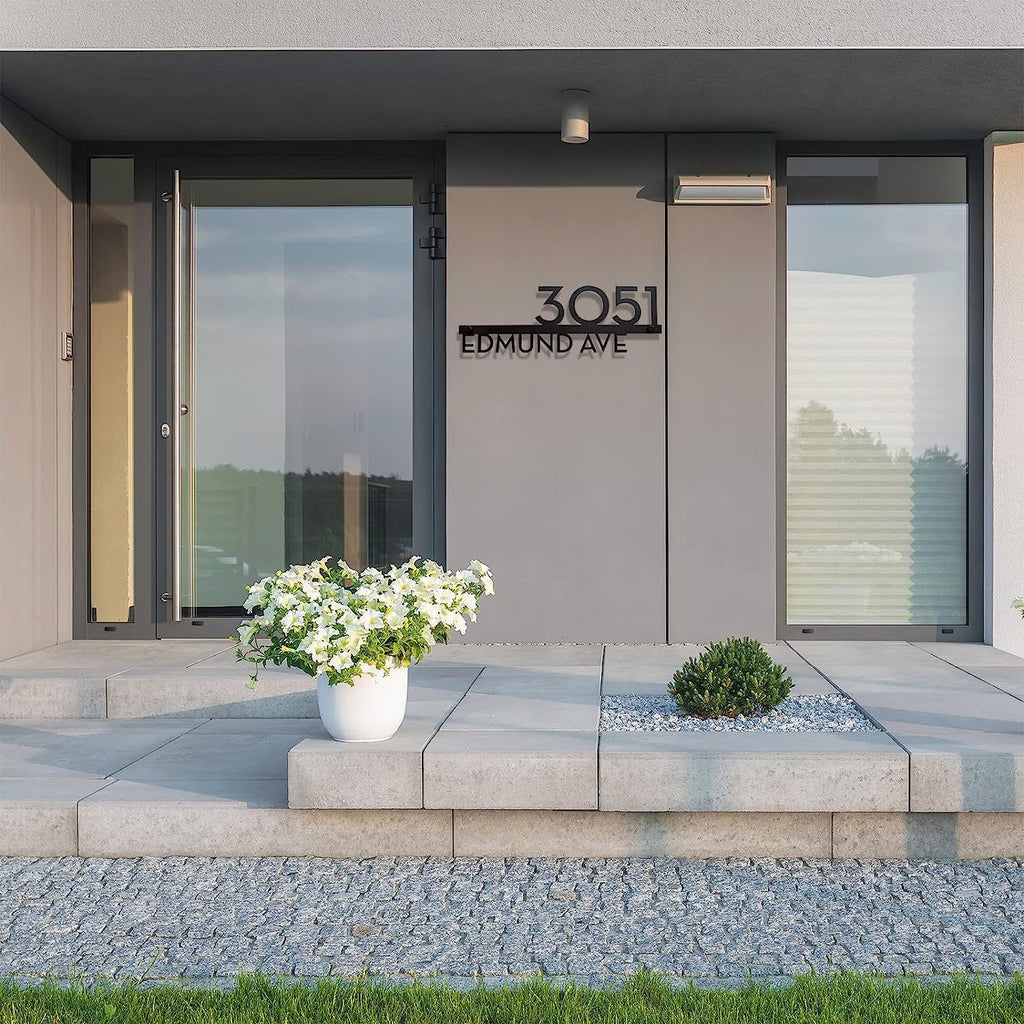 Custom House Numbers for Outside, Matte Black Address Sign Plaque, Modern House Number,Housewarming Gift