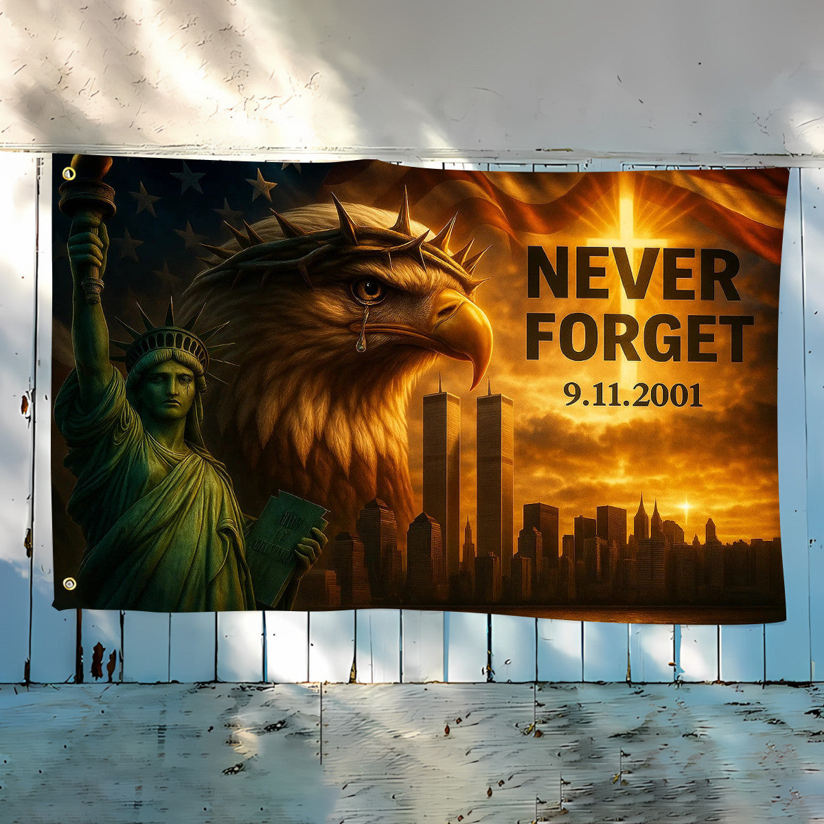 9/11 Memorial Garden Flag, Never Forget September 11, Patriotic Outdoor Yard Decor