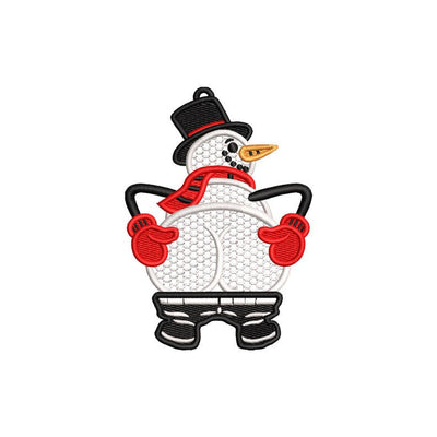 FSL Christmas Snowman Ornament, Snowmen Embroidery, Christmas Decoration, Embroidery Christmas Ornament, Christmas Tree Gift For Family