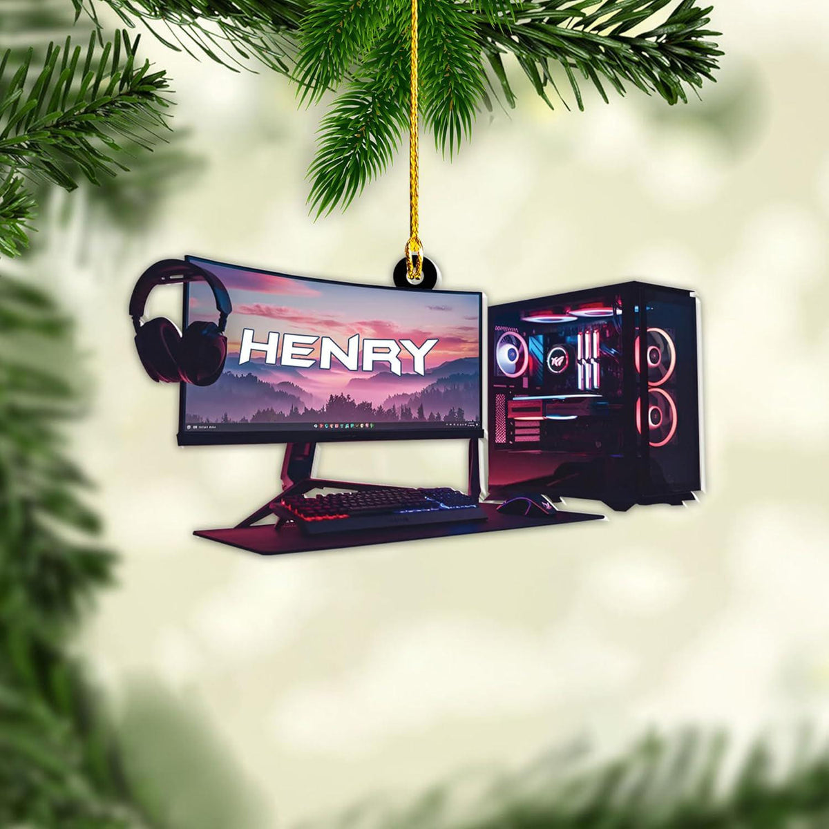 Personalized Computer Ornament, Computer Ornaments for PC Game Player, Computer Christmas Ornament, Computer Gamer, Gifts for PC Decor