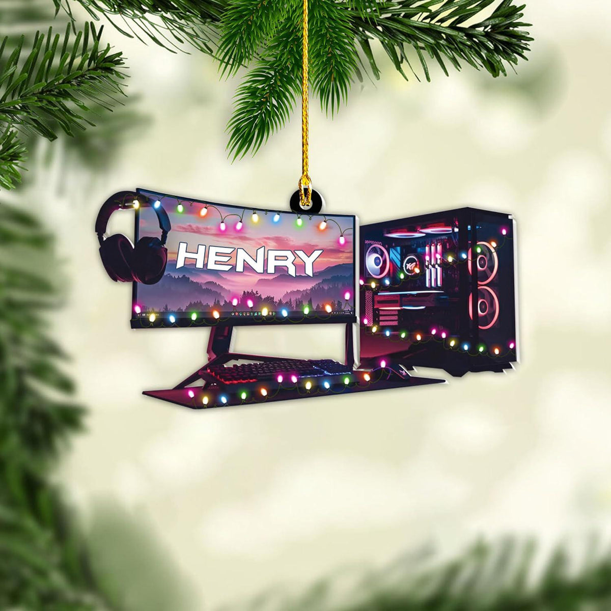 Personalized Computer Ornament, Computer Ornaments for PC Game Player, Computer Christmas Ornament, Computer Gamer, Gifts for PC Decor