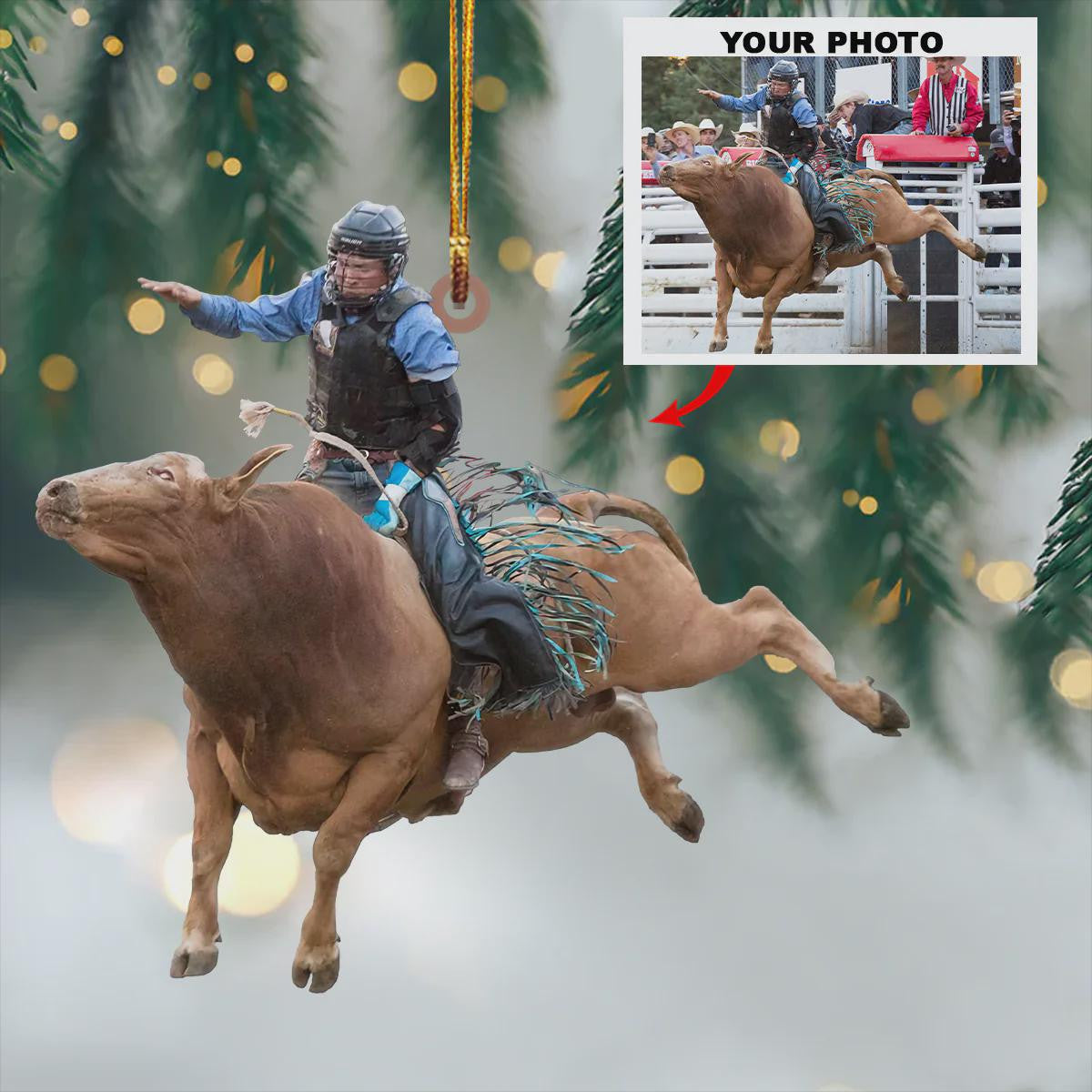 Bull Riding Ornament 2025, Personalized Bull Rider Ornament Gift Idea For Cowboy, Bull Fighter, Bull Decor, Christmas Gift For Bull Fighter