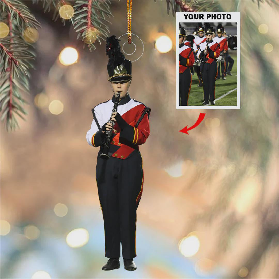 Personalized Highschool Marching Band Photo Ornament Gift For Friends, High School Band Keepsake, Music Team Instrument Christmas Gift