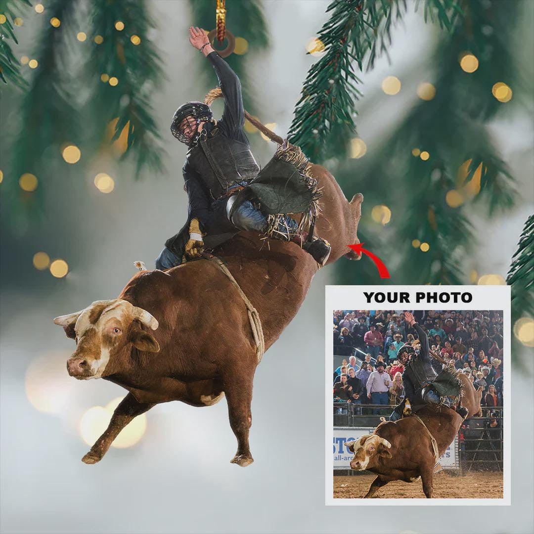 Personalized Bull Rider Ornament Gift For Cowboy, Bull Fighter Ornament, Bull Riding Ornament, Bull Decor, Christmas Gift For Bull Fighter