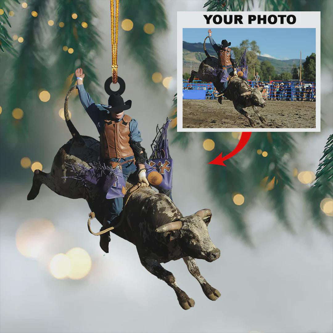 Personalized Bull Rider Ornament Gift For Cowboy, Bull Fighter Ornament, Bull Riding Ornament, Bull Decor, Christmas Gift For Bull Fighter