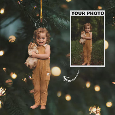 Little Babies Personalized Photo Acrylic Ornament, Kids and Pet Memory, Christmas Gift, Christmas Gift For Family Members, Animal Lovers
