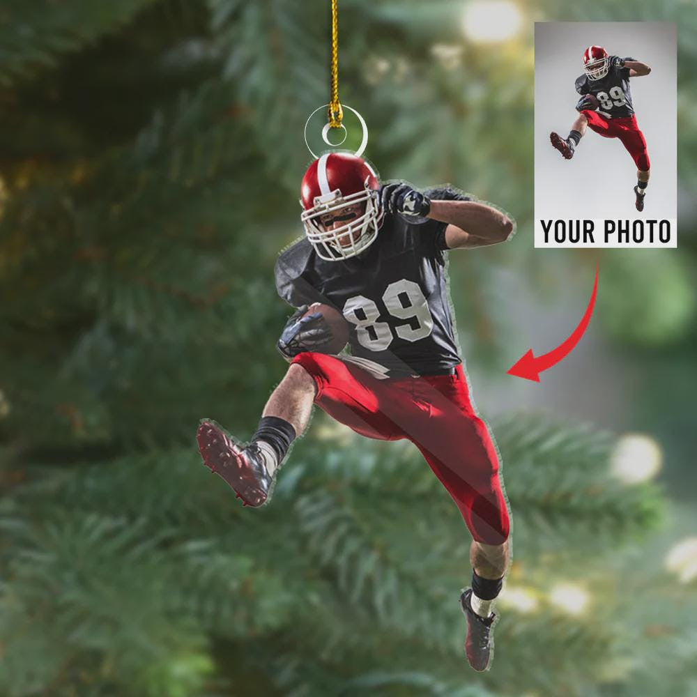 Photo American Football Ornament, Football Christmas Ornament, Sport Player Ornament, Kids Christmas Gift, Football Player, Football Team