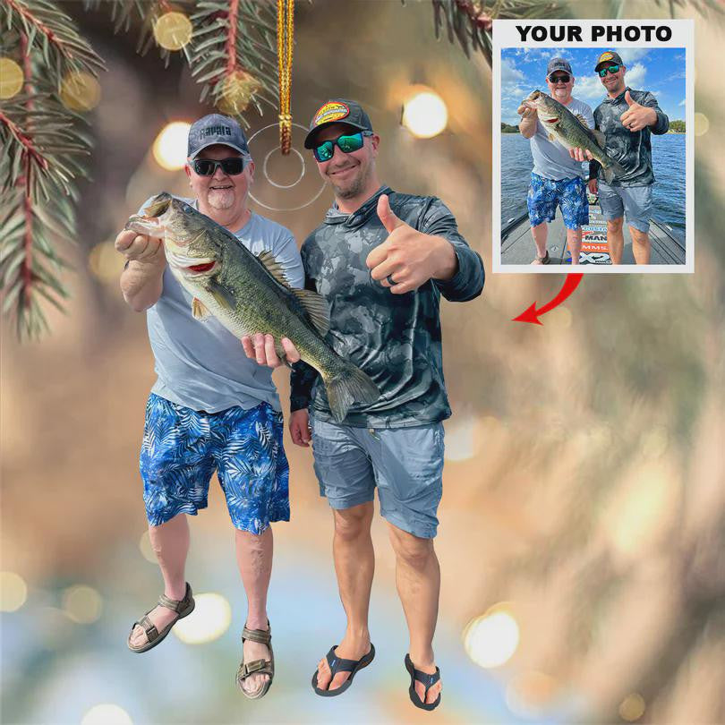 Personalized Photo Ornament Gift For Fishing Lovers - Custom Upload Photo Fisherman For Loved One, Christmas Tree Decor, Christmas Gift