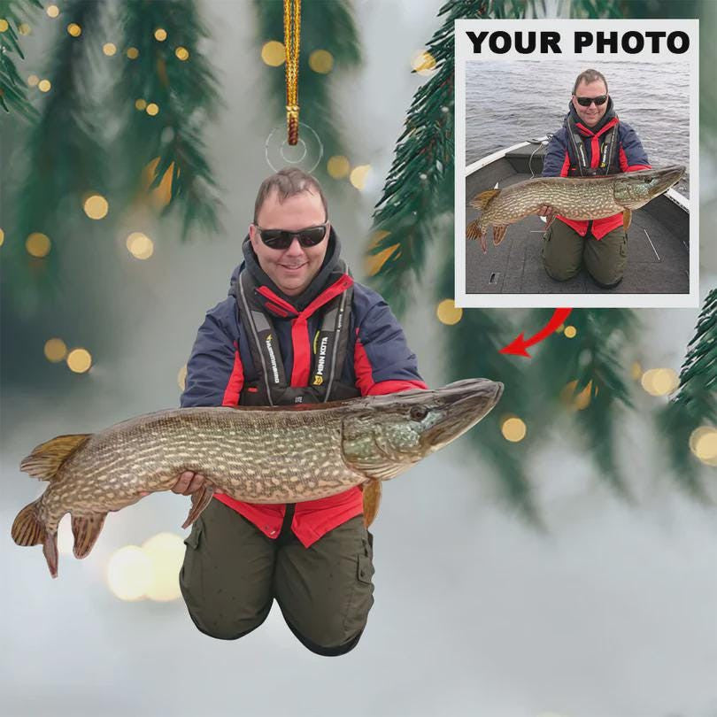 Personalized Photo Ornament Gift For Fishing Lovers - Custom Upload Photo Fisherman For Loved One, Christmas Tree Decor, Christmas Gift