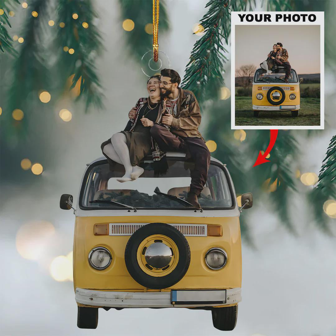 Us And Our Dream Car Personalized Photo Acrylic Ornament, Custom Your Photo Ornament, Christmas Gift For Family Members, Couples, Friends