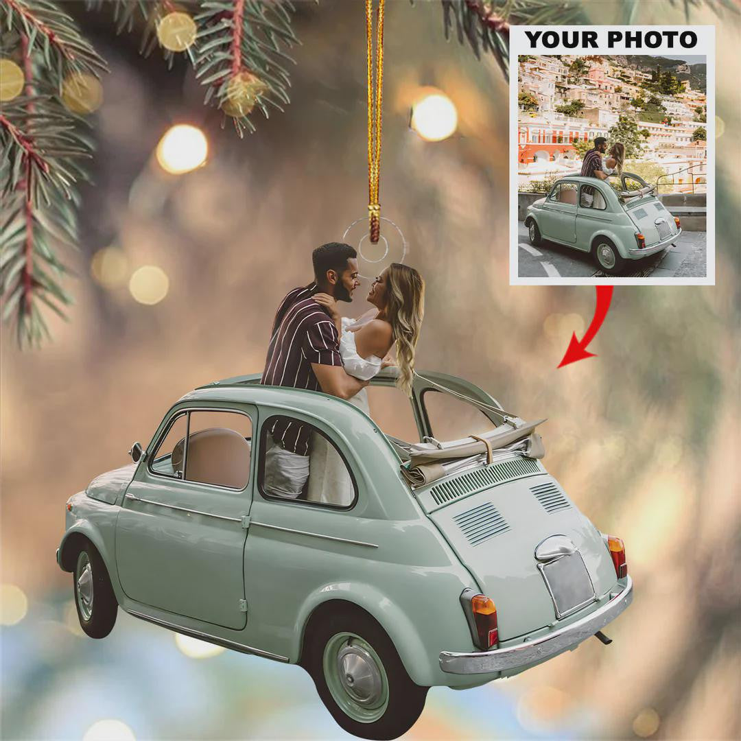 Us And Our Dream Car Personalized Photo Acrylic Ornament, Custom Your Photo Ornament, Christmas Gift For Family Members, Couples, Friends