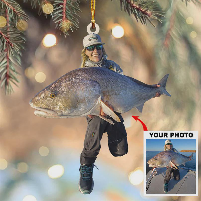 Custom Photo Fishing Master Ornament Gift For Fishing Lovers, Personalized Photo Fisherman, Gift for Fisherman Friend, Christmas Decor