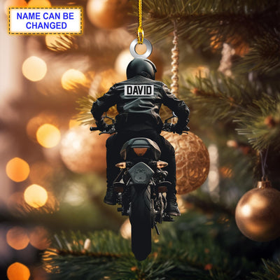Custom Name Motorcycle V2 Christmas Ornament, Christmas Tree Hanging Decor, Flat 2D Ornament Acrylic, Dirt Bike Ornament