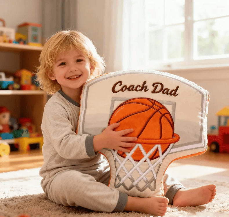 Personalized Graphic 3D Print Basketball Hoop Pillow with Custom Text for Basketball Lovers