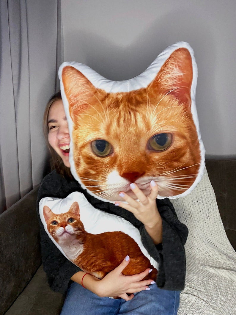Personalized Decorative Custom Pillow With Your Photo, 3D Photo Pillow, Pet Lover Gift, Cat & Dog Pillow, Gift For Family