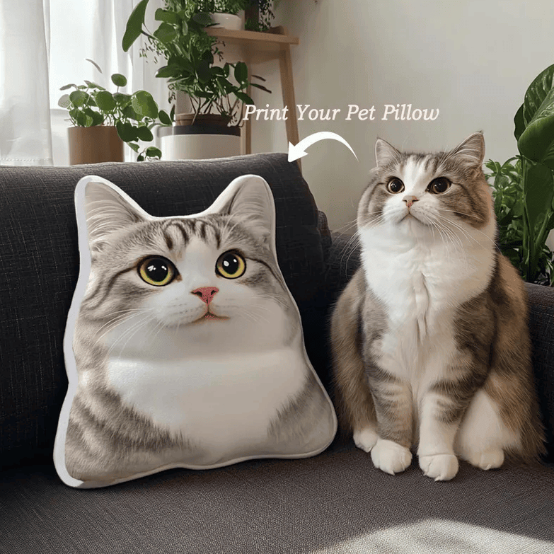 Personalized Pet Shaped Pillow, 3D Photo Pillow, Pet Lover Gift, Dog Pillow, Pet Portrait Pillow, Pet Memorial, Pet Gift, Dog Gift, Cat Gift