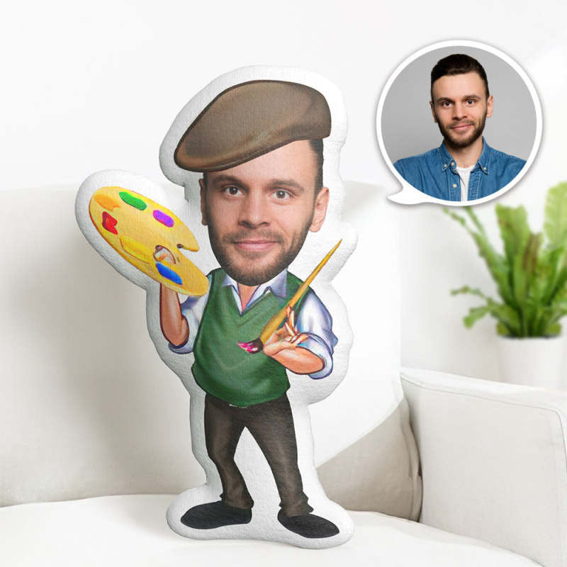 Personalized birthday gifts, My Face Pillow, Custom Photo Pillow, Painter Minime Pillow