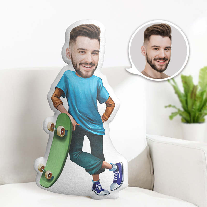 Personalized birthday gifts, My Face Pillow, Custom Photo Pillow, Skate Boy Minime pillow