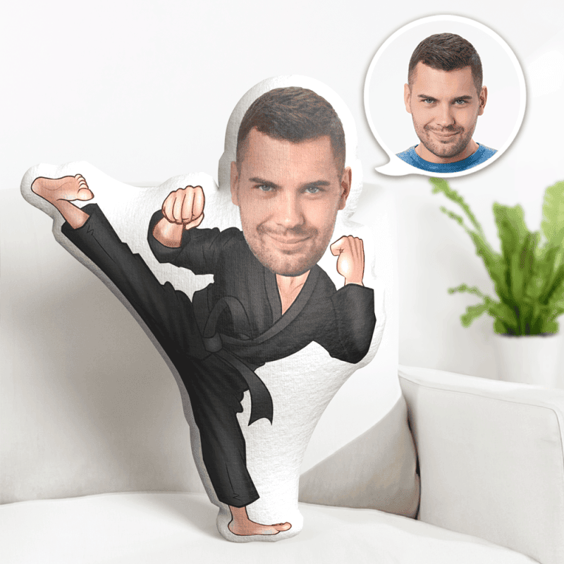 Custom Face Pillow Personalized Face Doll Taekwondo Teacher Doll Minime Pillow Gifts For Him