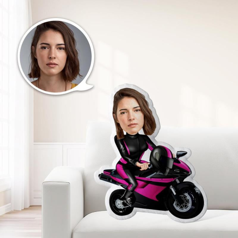 Custom Face Dolls Personalized Photo My Face on Pillow Custom Mini Toys Unique Personalized Locomotive Girl Pillow Best Cool Gift