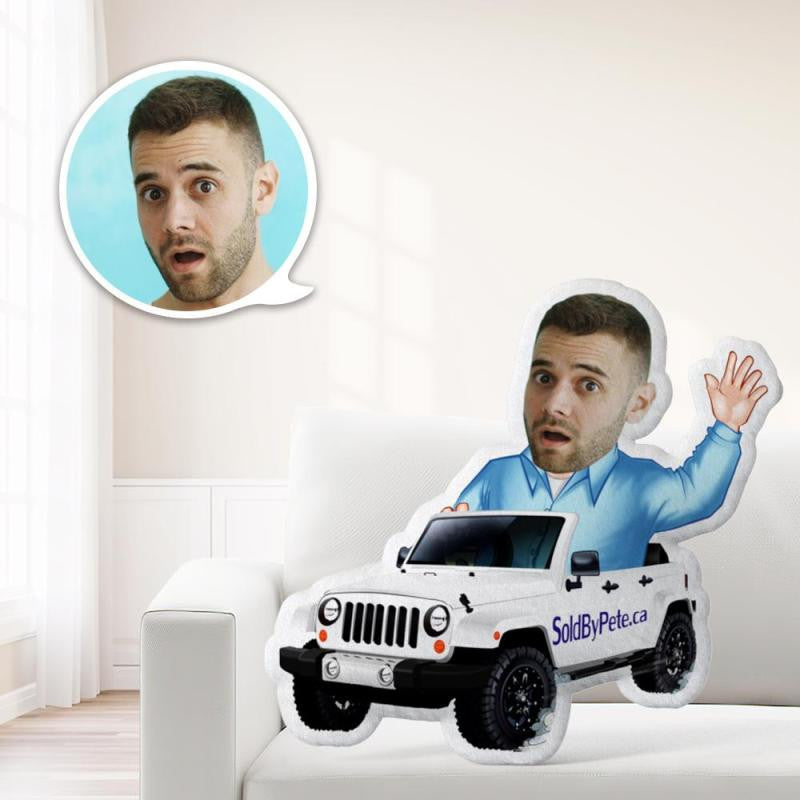 Unique And Personalized Police Throw Pillow Toy, Custom Photo Of My Face On A Pillow, Handsome Guy Driving A Police Car, The Best Gift.